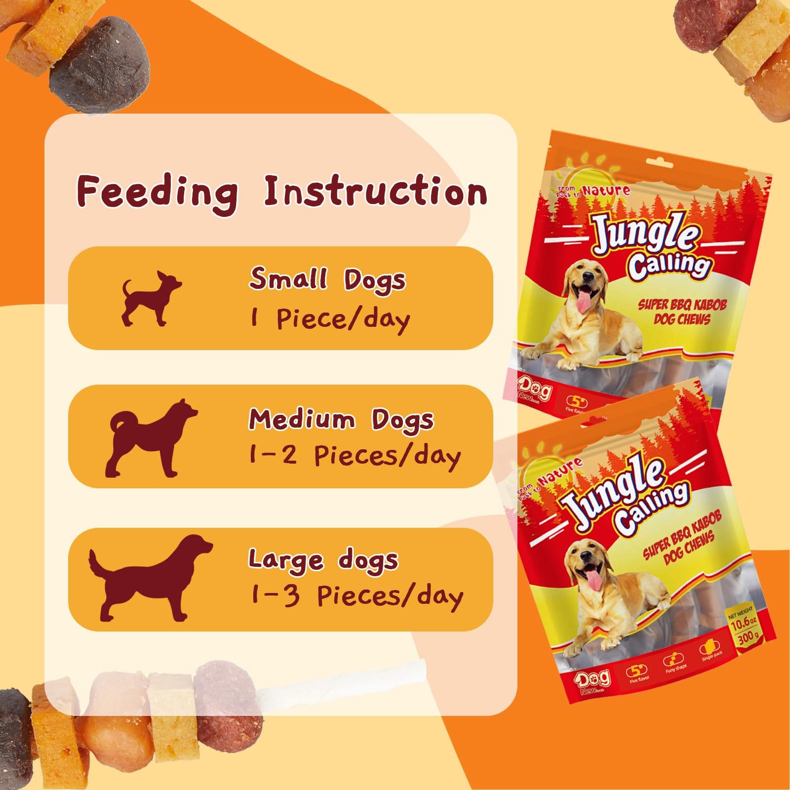 Kabobs de res y camote, snack nutritivo para perros