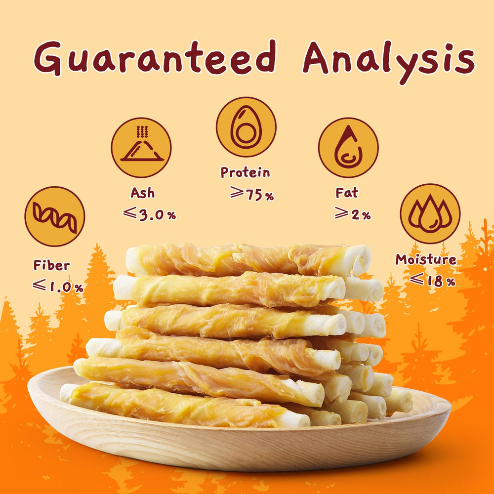 Jungle Calling snack masticable envuelto en pollo, promueve higiene dental.