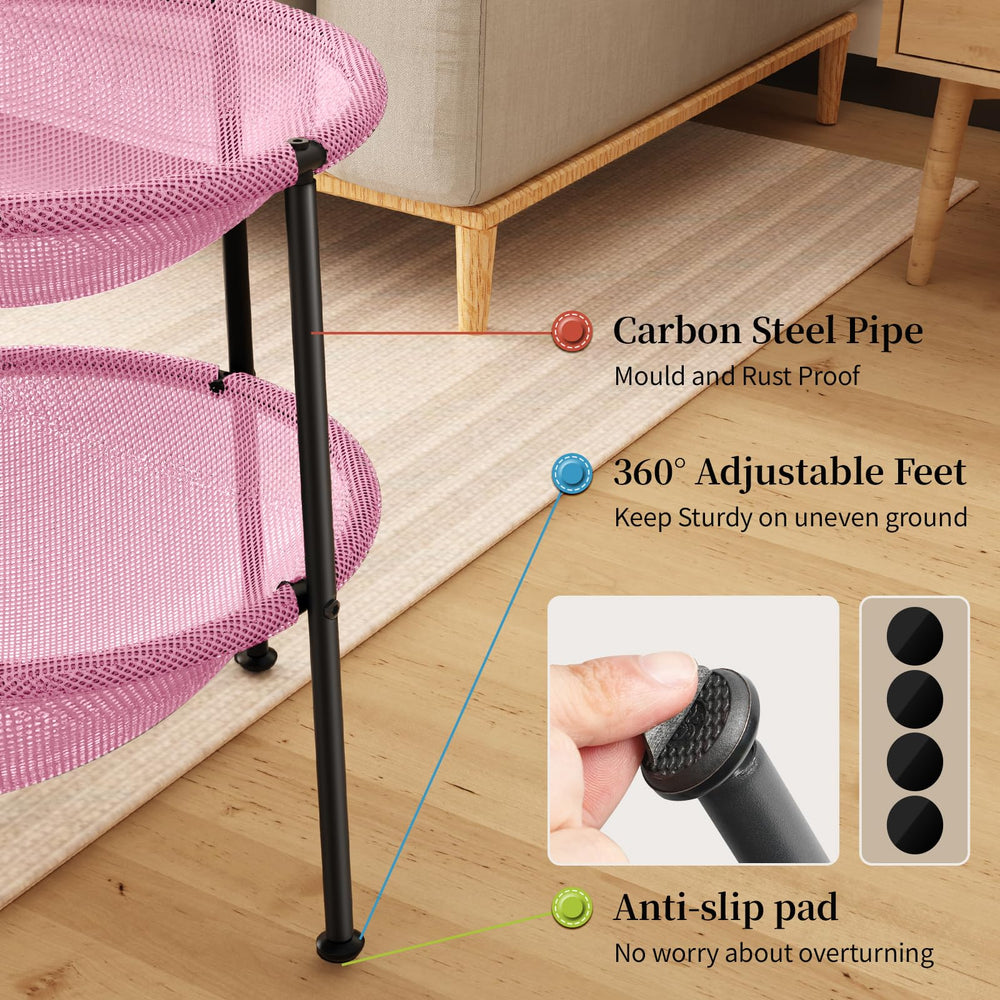 JUNSPOW cama-gatos-rosa-capa-inferior: refugio estable para dormir sin tambalearse.