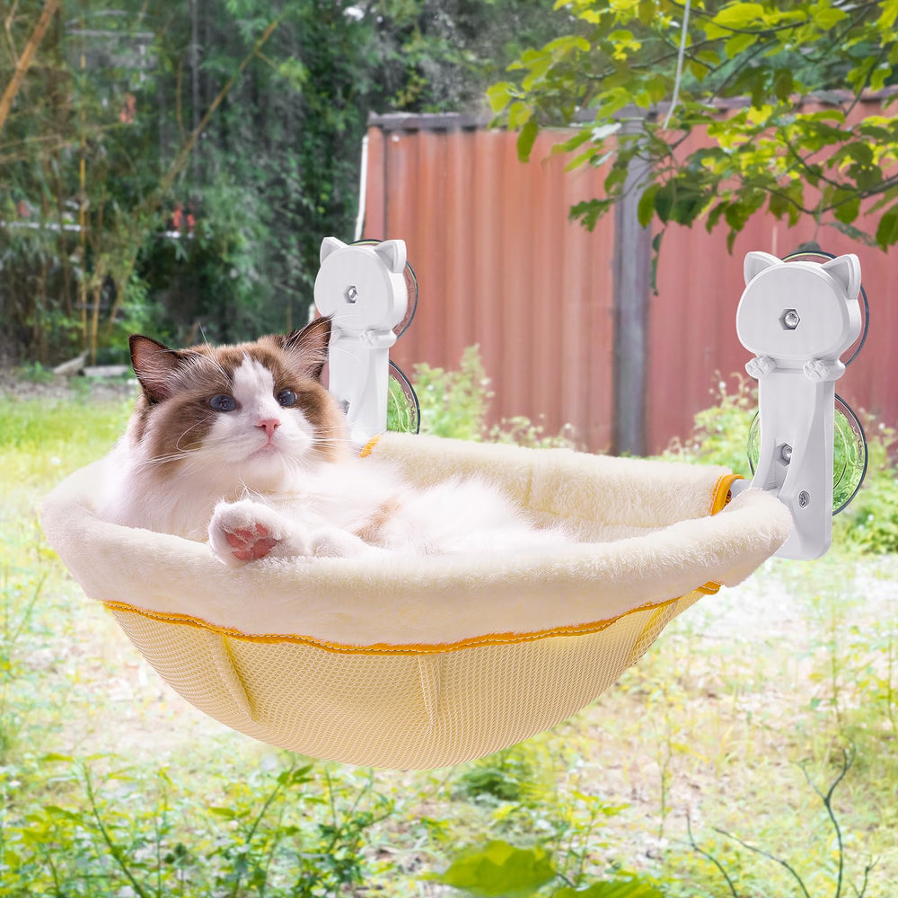 JUNSPOW cama ventana gatos sin cables, reposo seguro para observar desde la ventana.