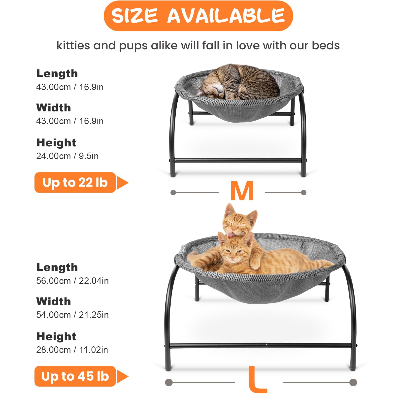 Cama JUNSPOW estructura estable y duradera para mascotas.