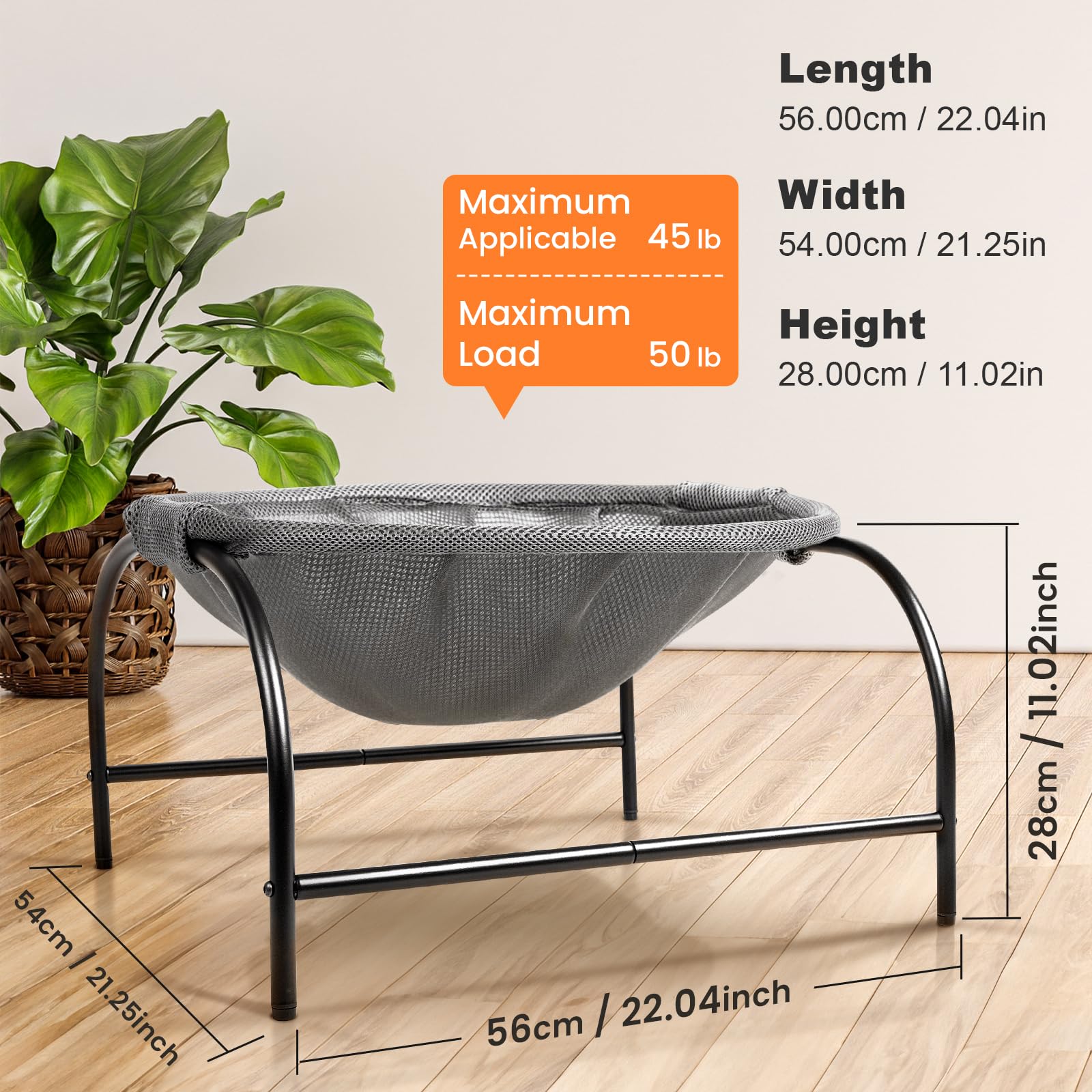 Cama JUNSPOW con tapa removible y drenaje para secado rápido.