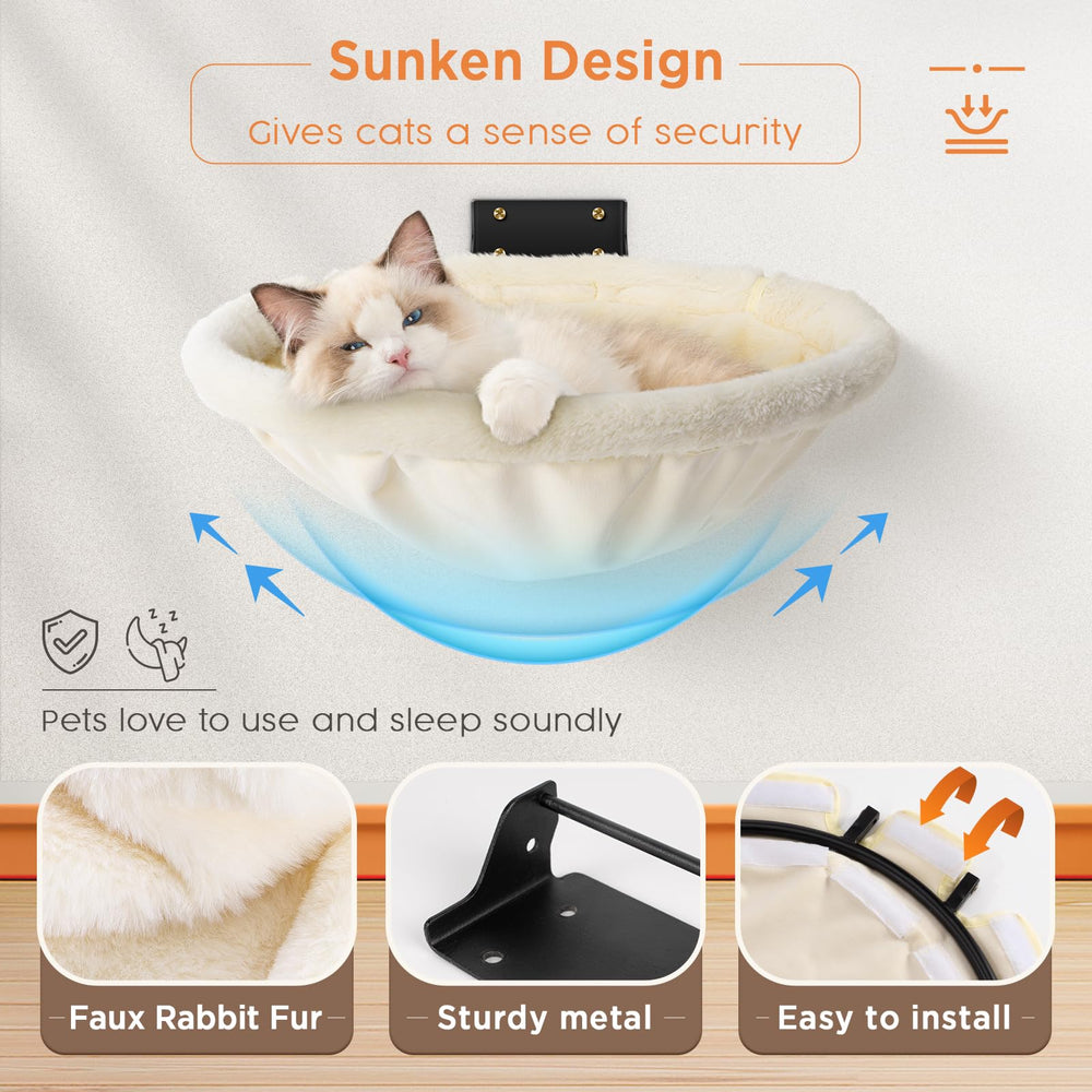 JUNSPOW hamaca para gato, soporte estable y hasta 30 libras