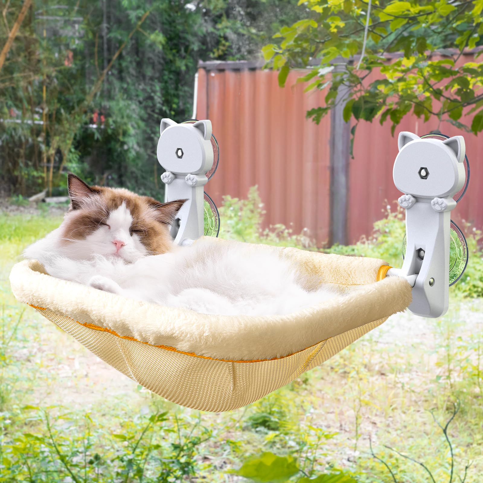 JUNSPOW percha para gato con diseño hundido y descanso seguro junto a la ventana
