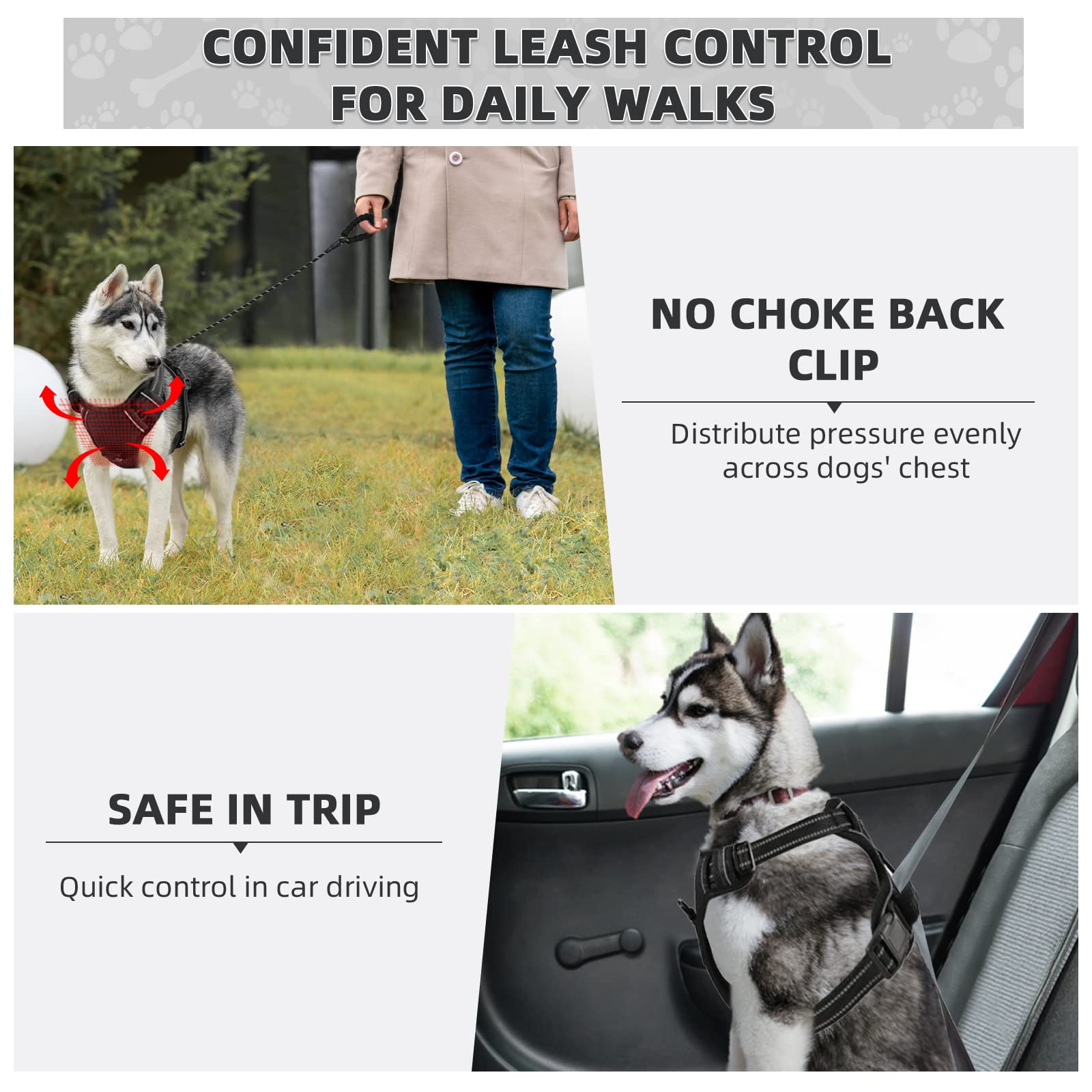 Asa de control trasera de Juqiboom para guiar al perro.