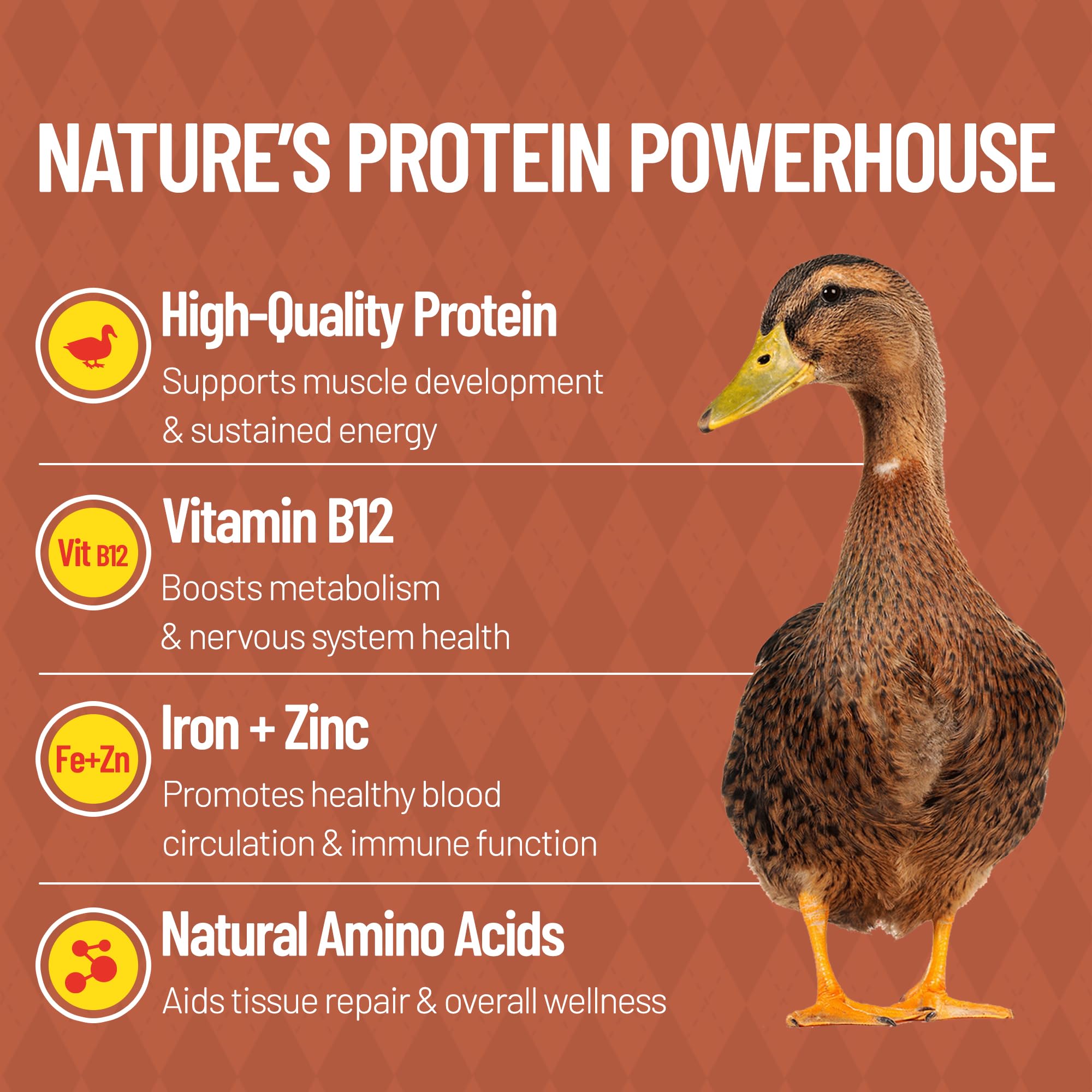 Just Try cubos de pato hidratados para snacks refrescantes.