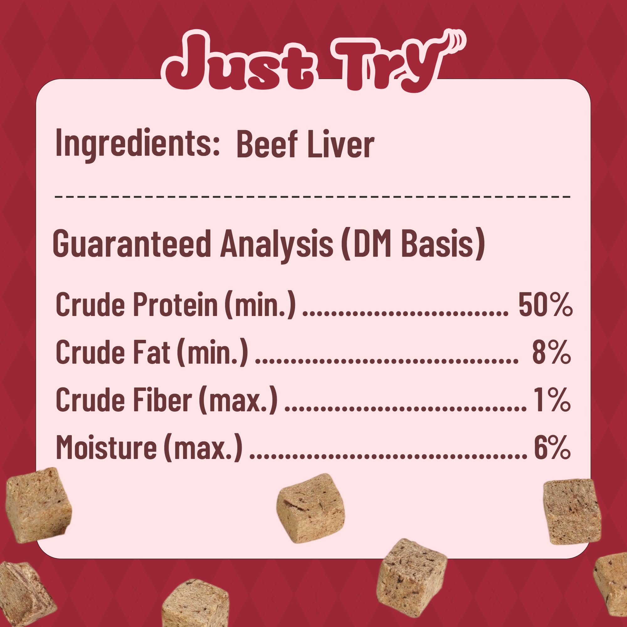 Just Try hígado de res liofilizado para perros y gatos en casa