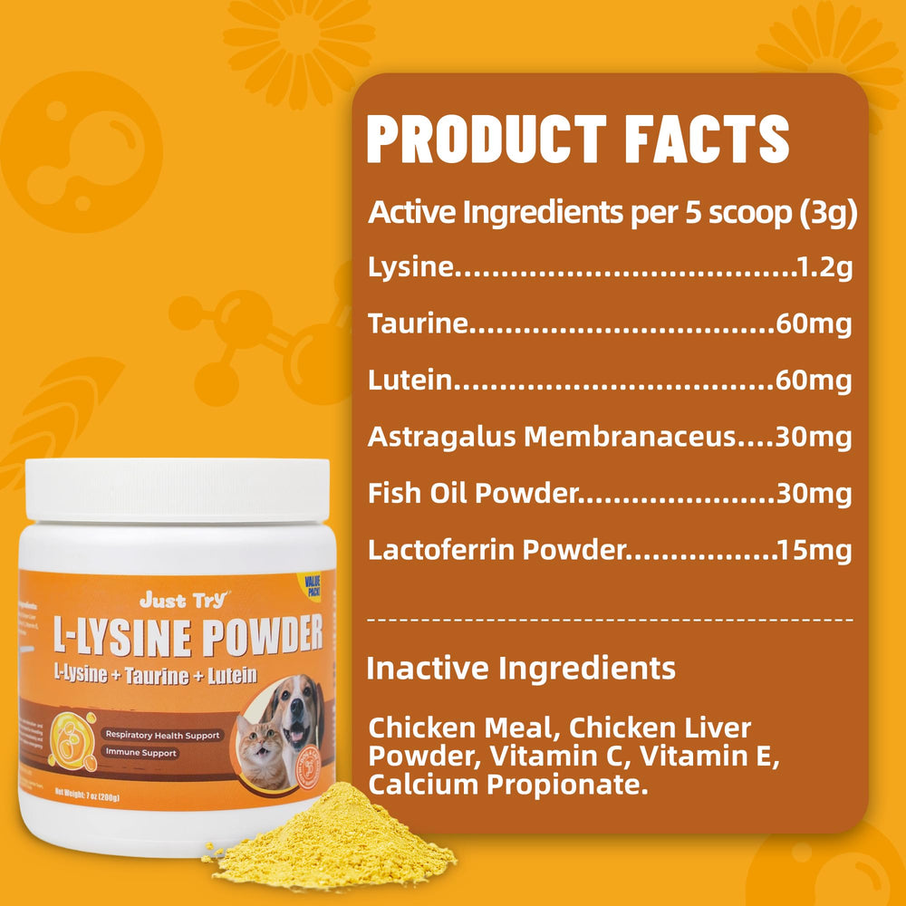 Just Try Lisina, prebióticos para salud intestinal de gatos.