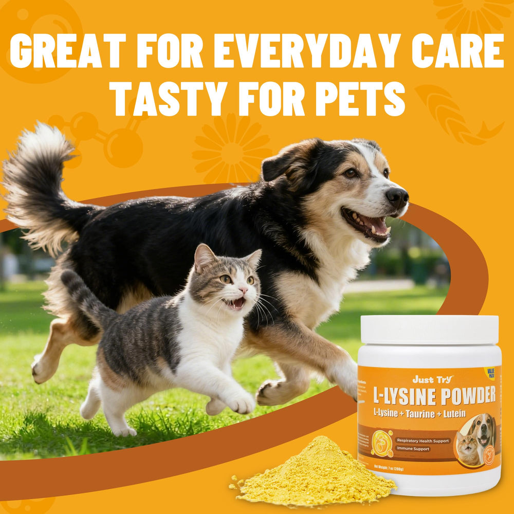 Just Try Lisina, seguridad y pureza en una dosis para gatos.