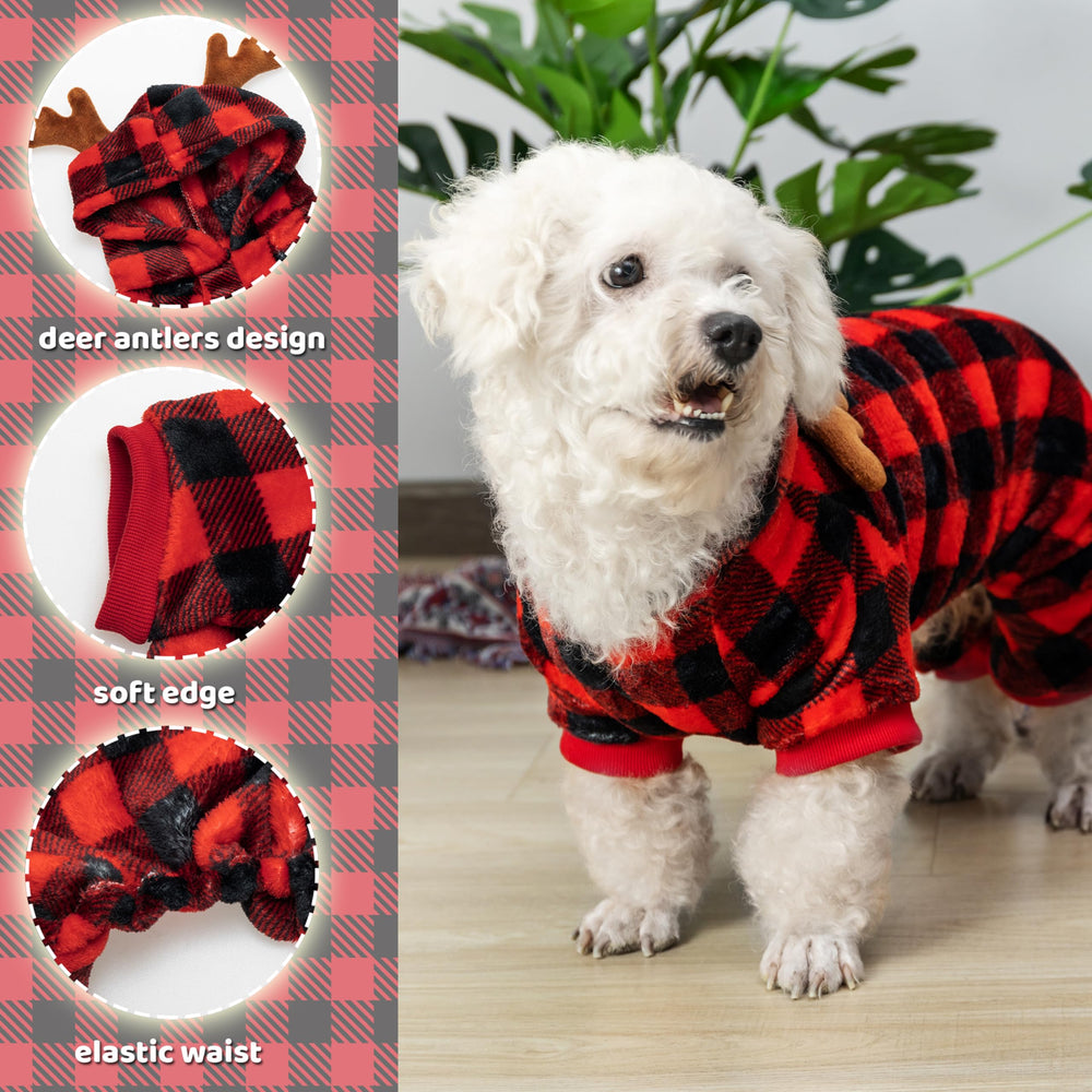 Pijama de cuerpo entero JVVGPET mantiene al perro abrigado en frío.