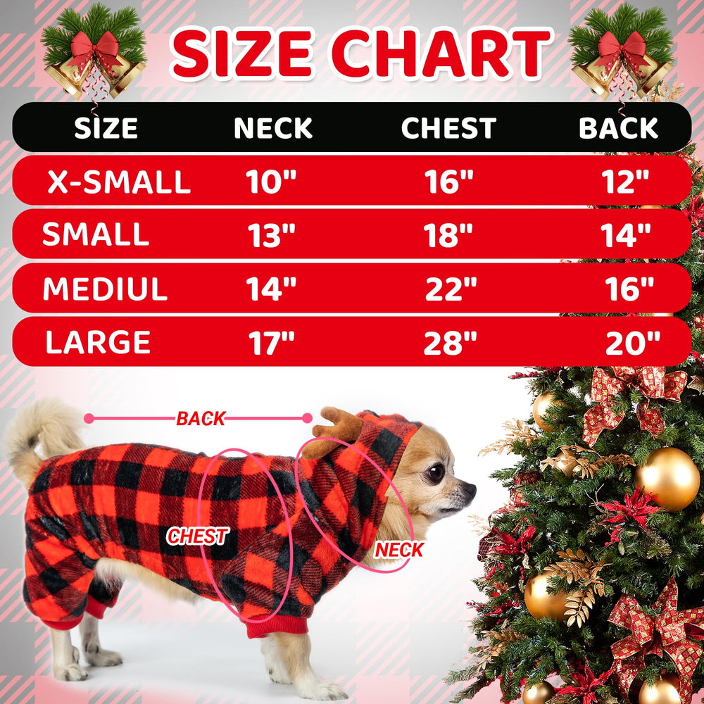 Pijama JVVGPET con diseño escocés rojo, elegante y festivo.