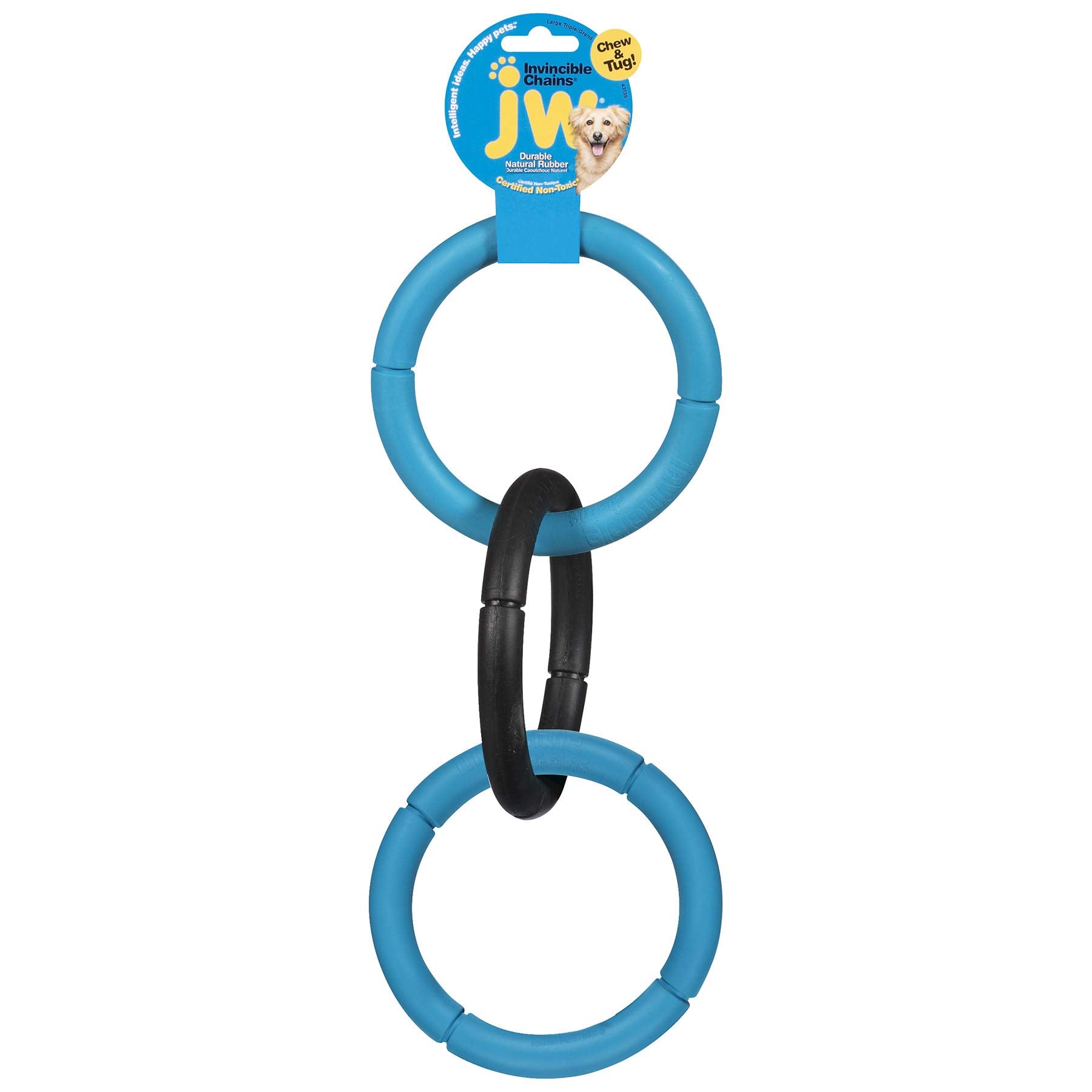 JW Pet Cadena de goma, juguete interactivo para morder y jugar en casa.