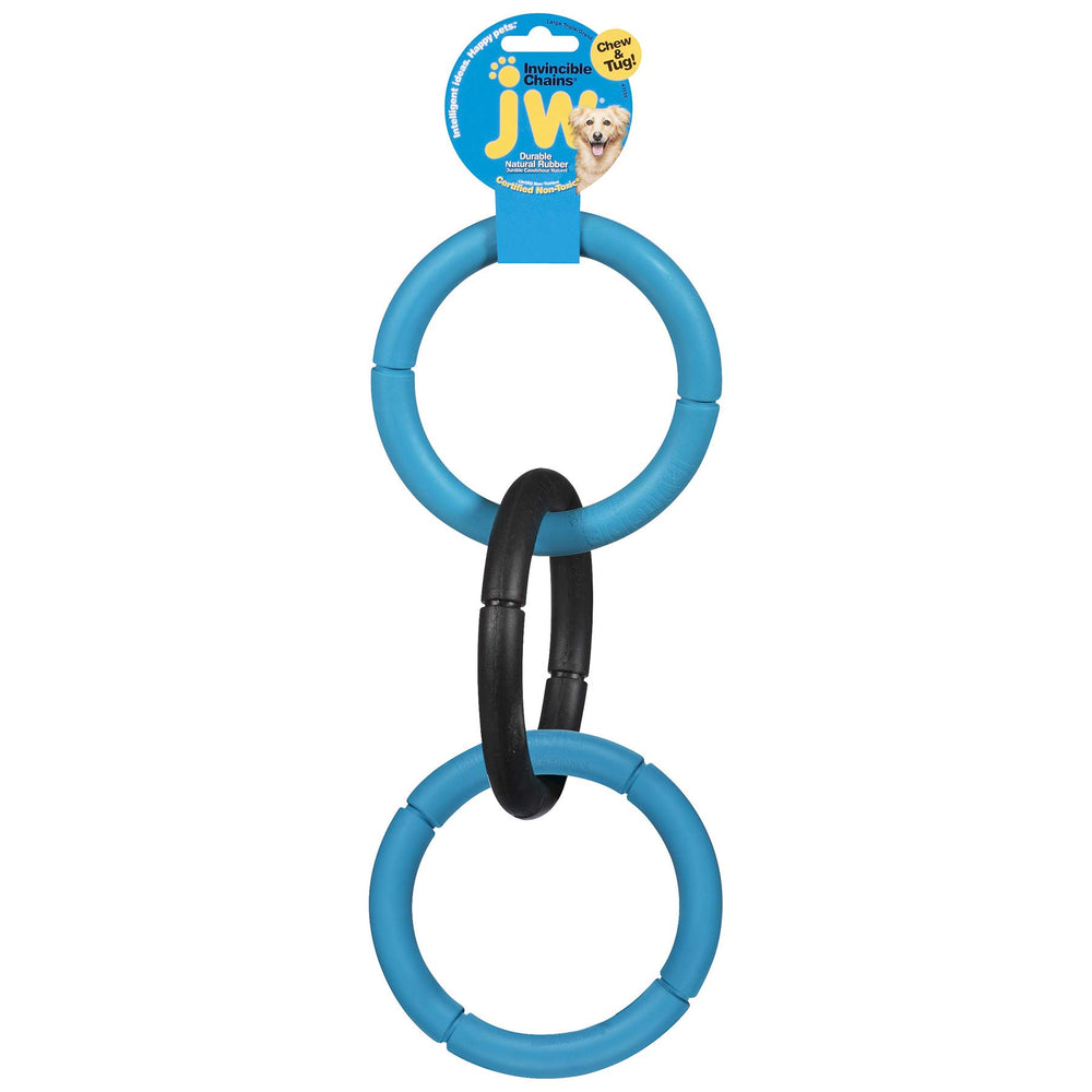JW Pet Cadena de goma, juguete interactivo para morder y jugar en casa.