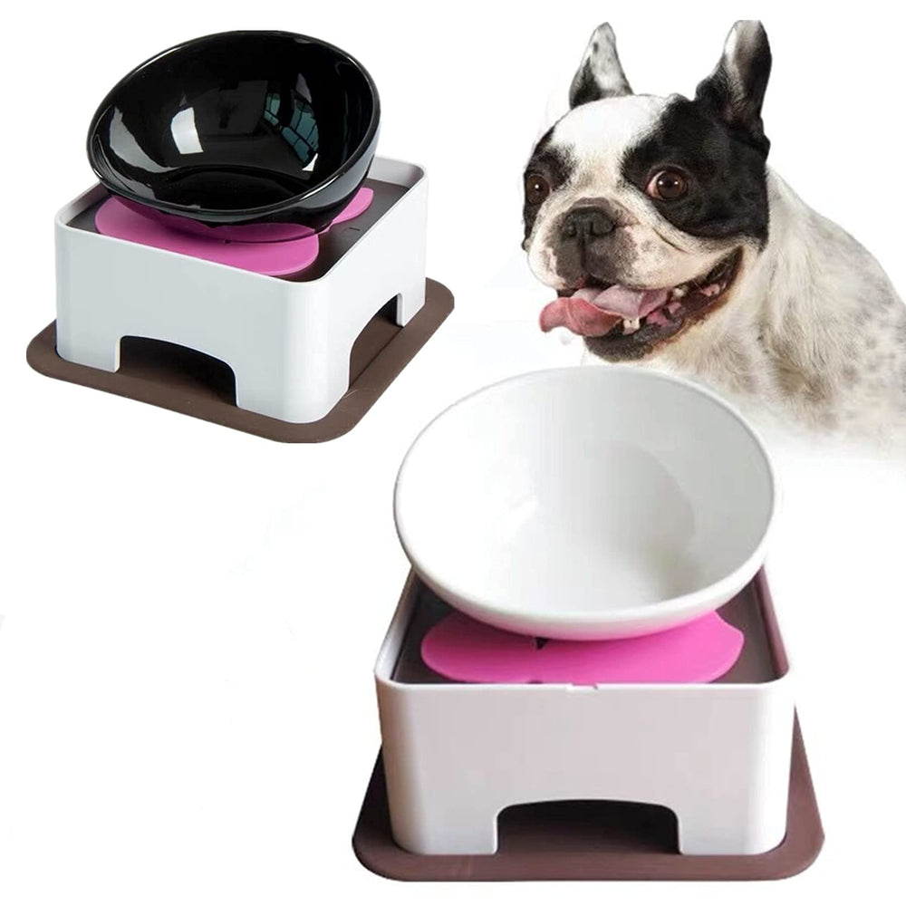 JWPC Bulldog Bowl ángulo inclinable para ajustar según la mascota.