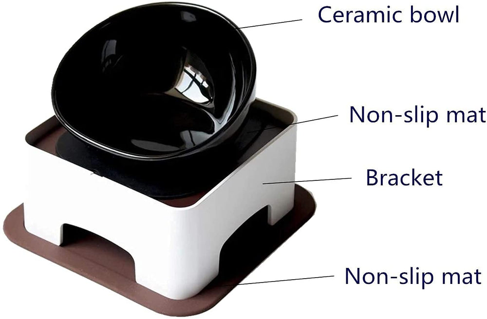 JWPC Bulldog Bowl desmontable con base inclinada para alimentación cómoda.