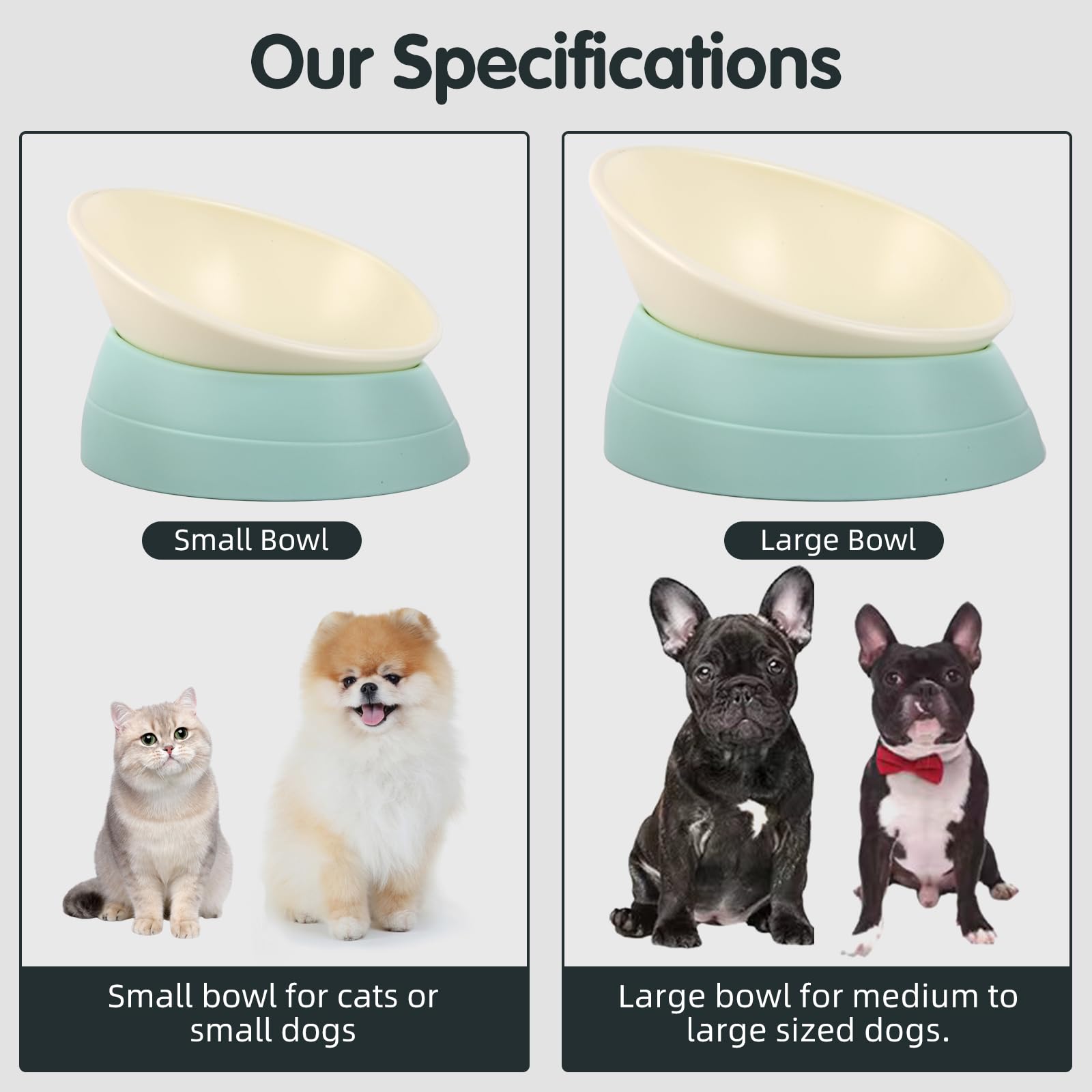 JWPC Bulldog Bowl color verde ofrece equilibrio y estilo para mascotas