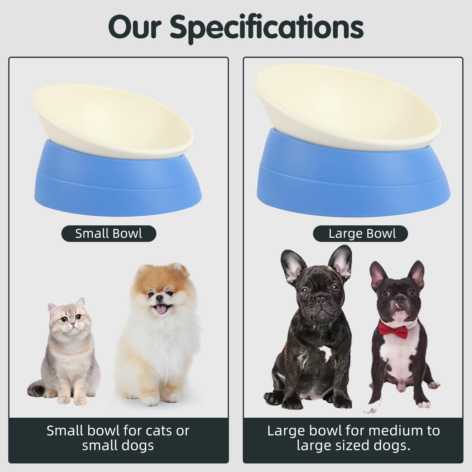 JWPC tazón ideal para mascotas pequeñas y perros de cara corta