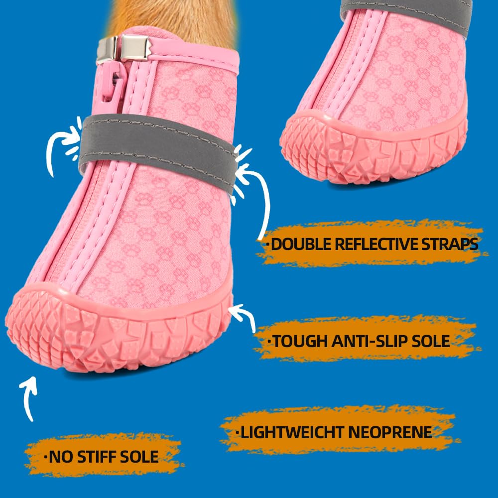 Zapatillas JZXOIVA tamaño 3 para perros pequeños con ajuste rápido.