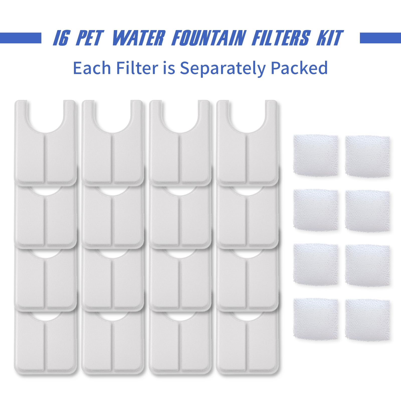 Set de dieciséis filtros para la fuente Jzla Pro, agua siempre fresca.