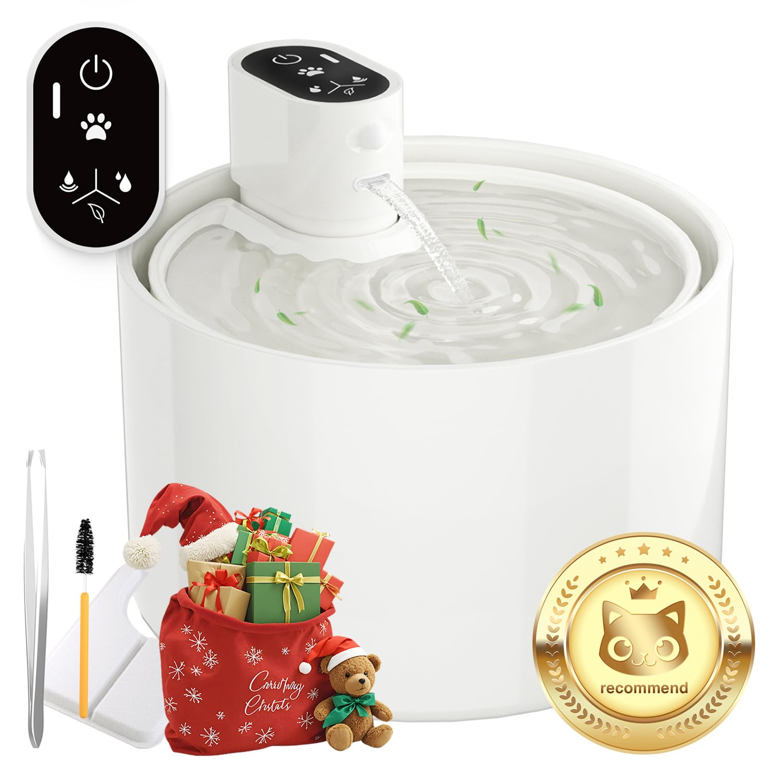 Fuente de agua cerámica Jzla Pro para gatos, diseño elegante y seguro.