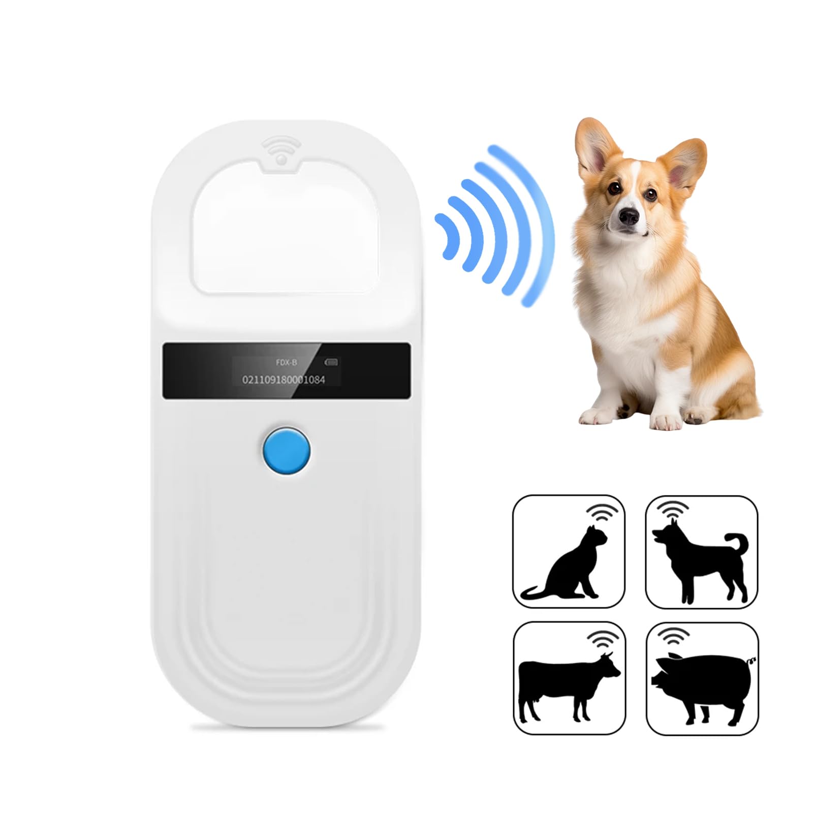 JZLHGOFYTD lector de microchip para mascotas, lectura rápida y fiable ISO11784/85.