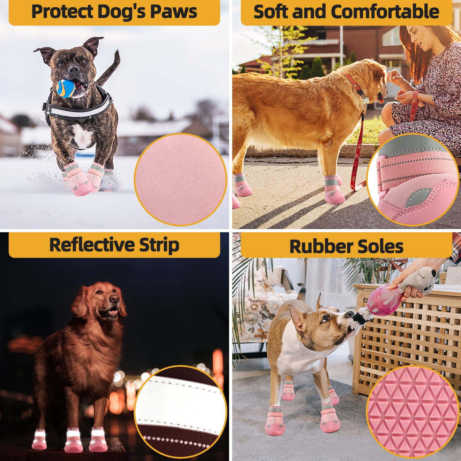 jzxoiva zapatos para perros uso en invierno con nieve y hielo