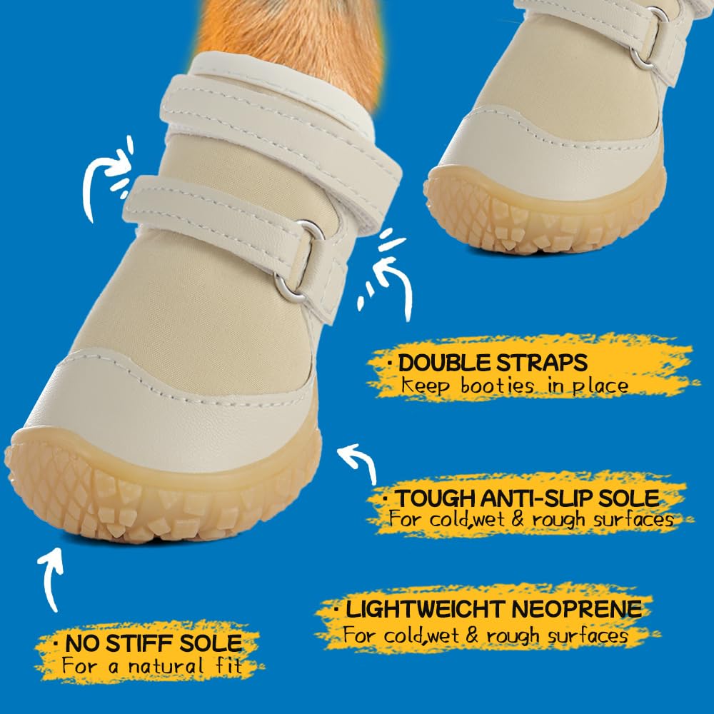 Zapatos de perro con correas ajustables de JZXOIVA para colocar y quitar fácilmente.