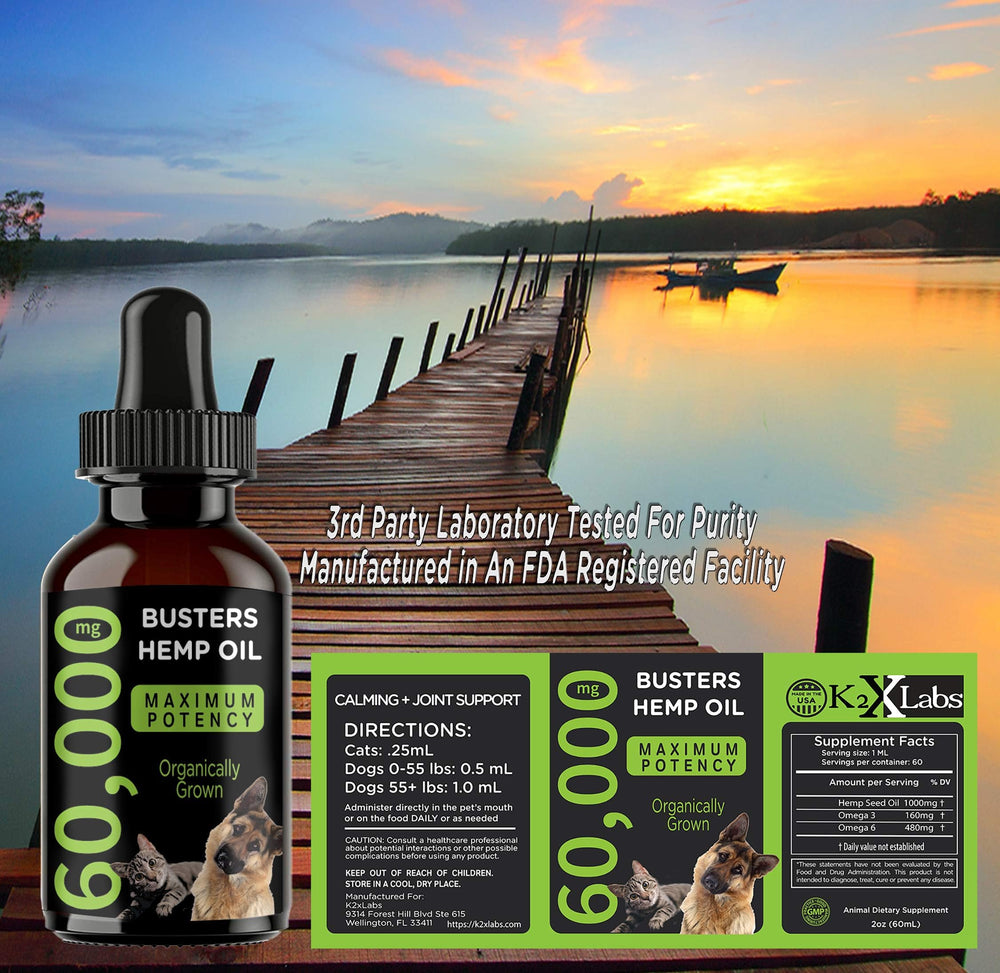 Etiqueta de Buster, detalle del formato 60 ml para uso diario