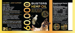 Bote doble de Buster, aceite de cáñamo orgánico para mascotas en casa