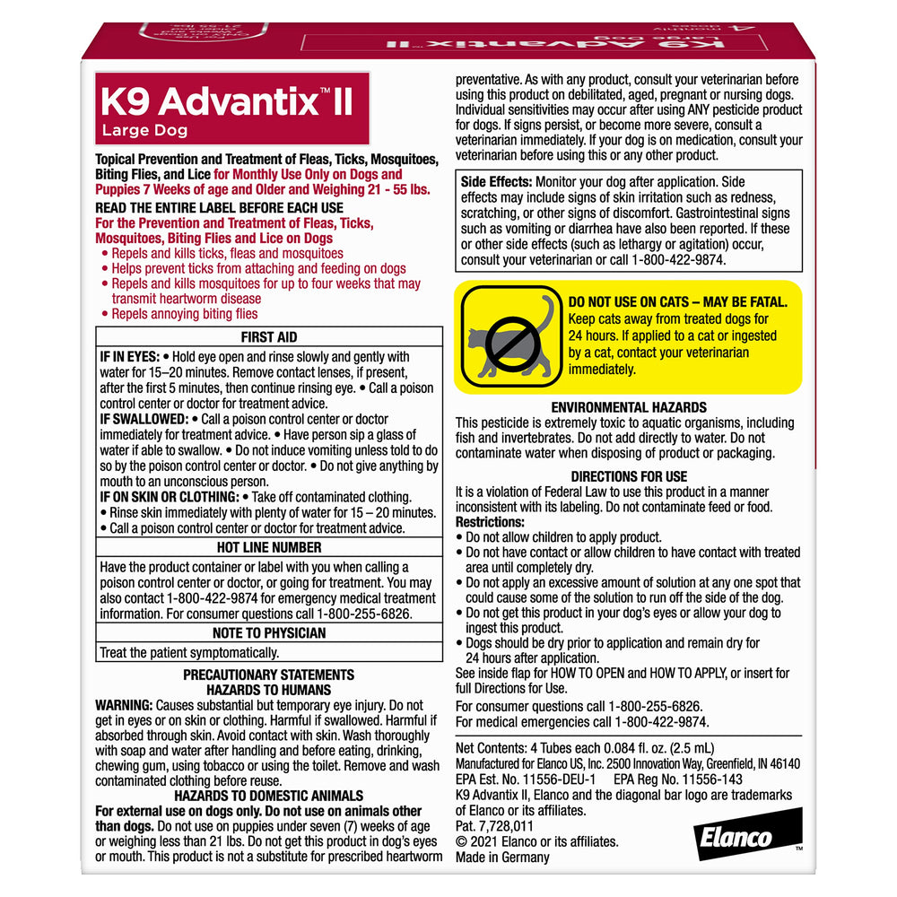K9 Advantix II para perro grande: defensa contra garrapatas al contacto