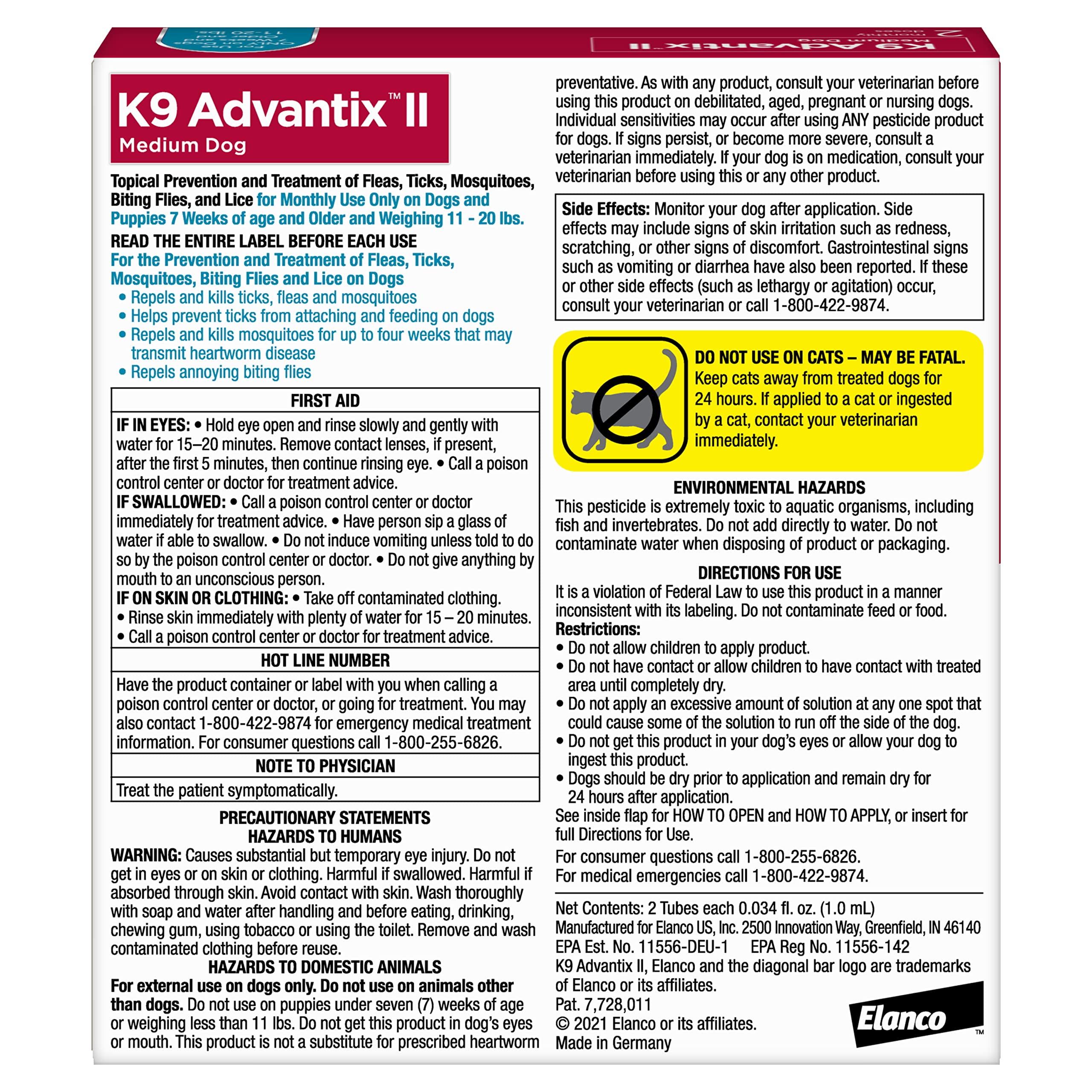 Aplicación tópica de K9 Advantix II en la piel para protección rápida.