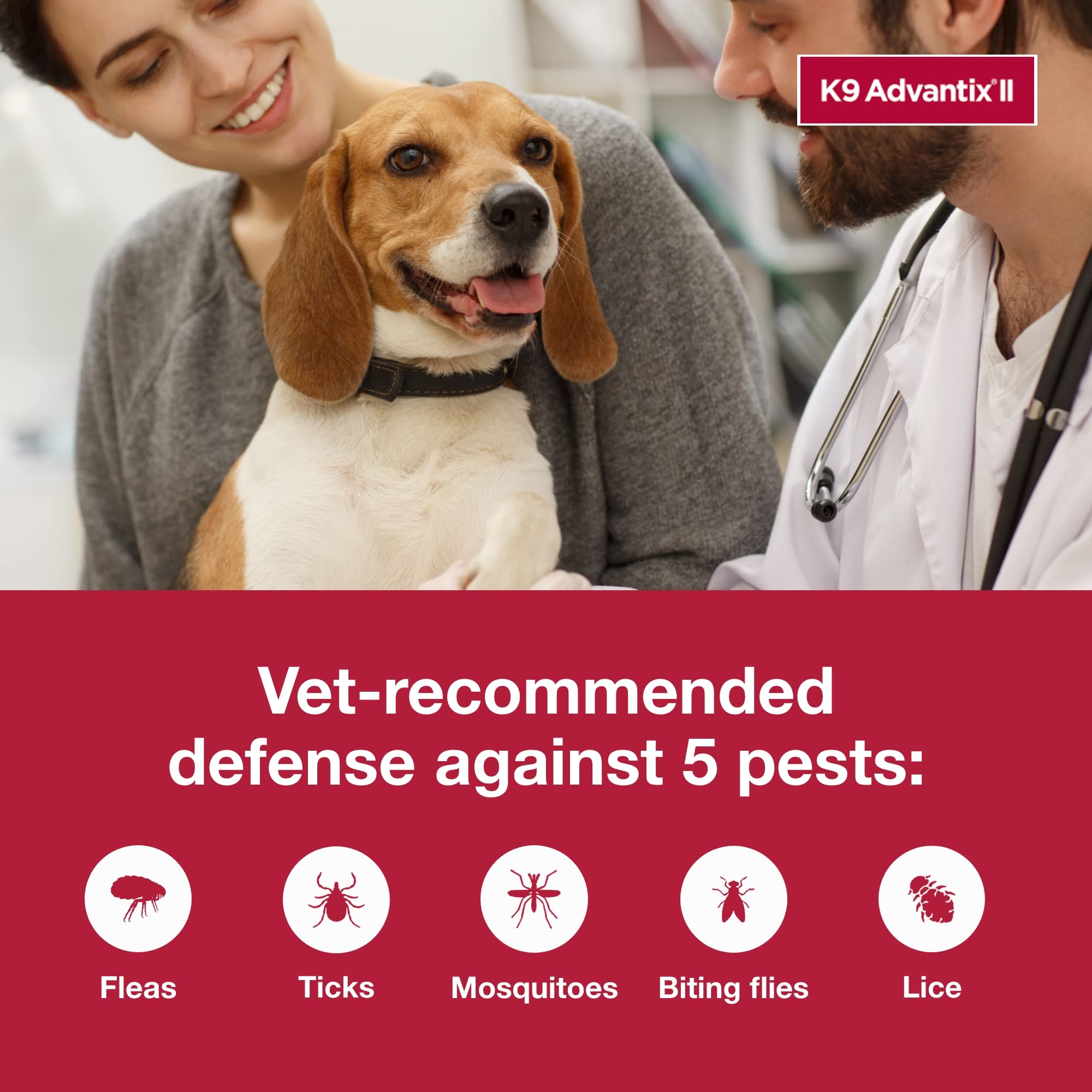 K9 Advantix II tratamiento resistente al agua tras 24 horas.