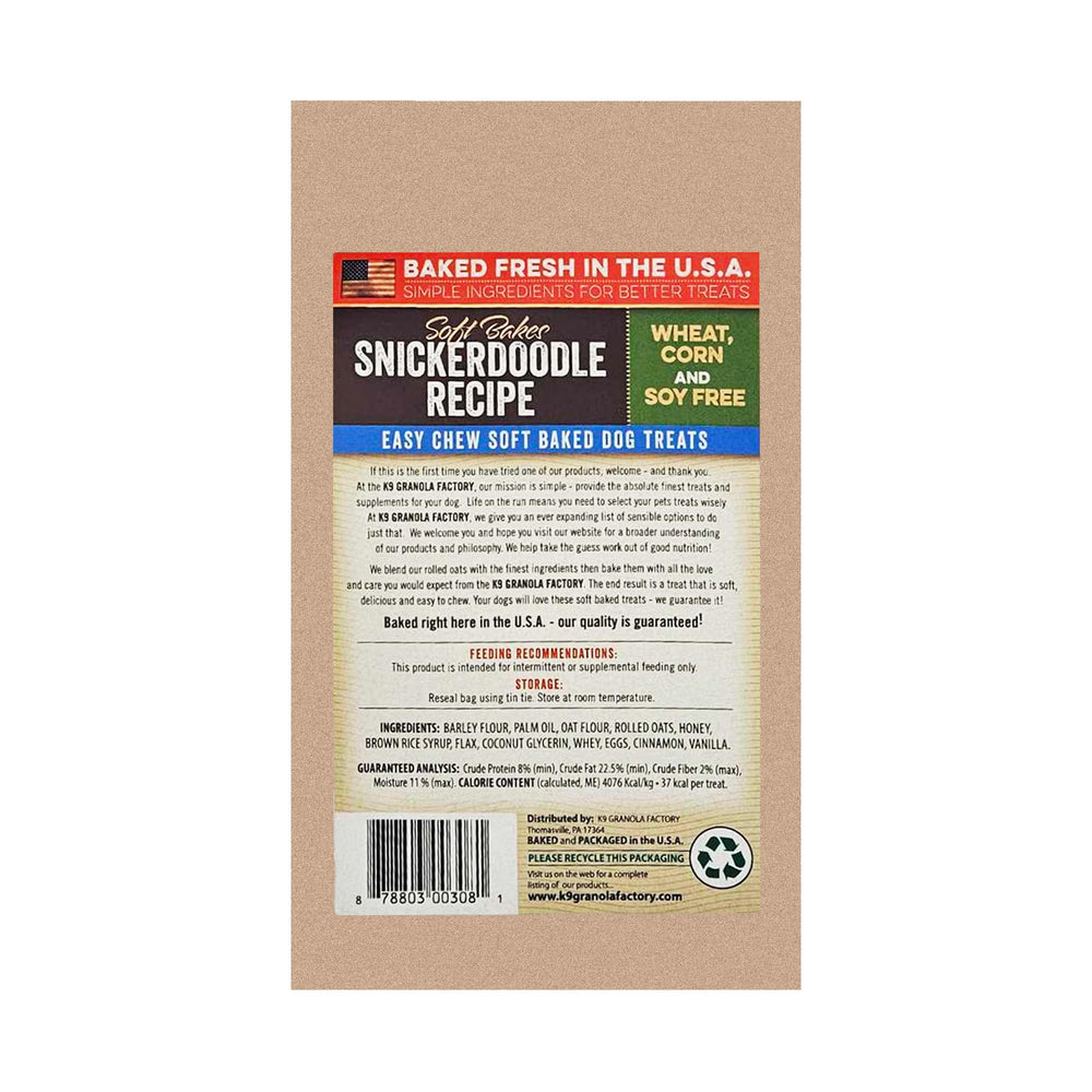 K9 Granola Factory bocaditos suaves para dientes sensibles, ideales para perros mayores.