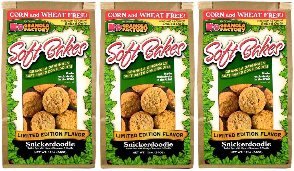 K9 Granola Factory galletas suaves Snickerdoodle para perros, ideales para perros mayores con dientes sensibles