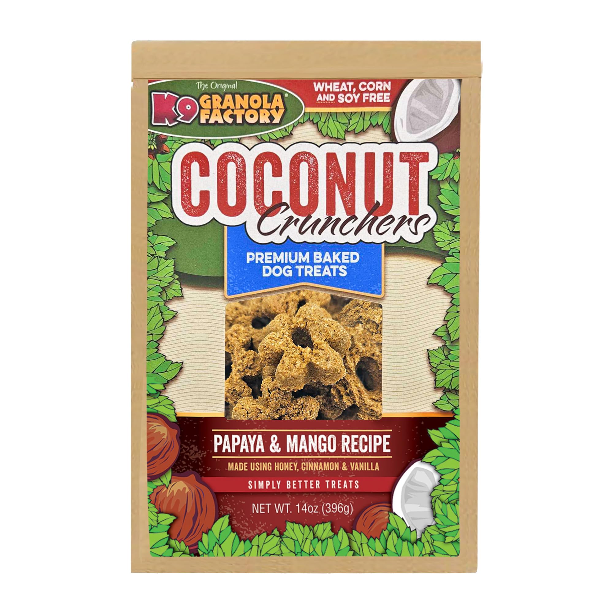 K9 Granola Factory Papaya Mango Coco Crunchers: empaque fresca para perros felices y saludables