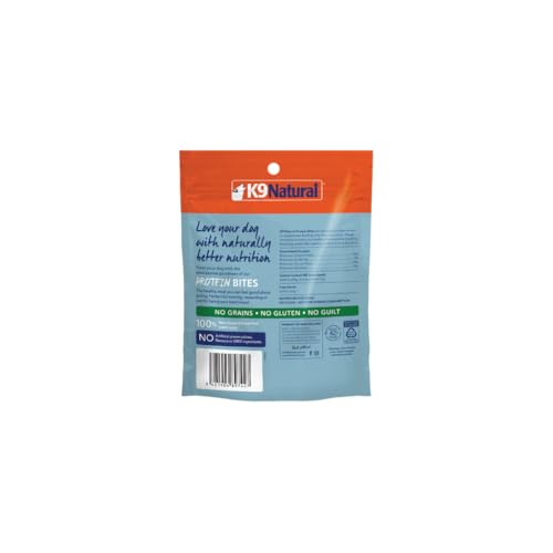 K9 Natural recompensa de alto contenido proteico y bajo calorías para perros activos.