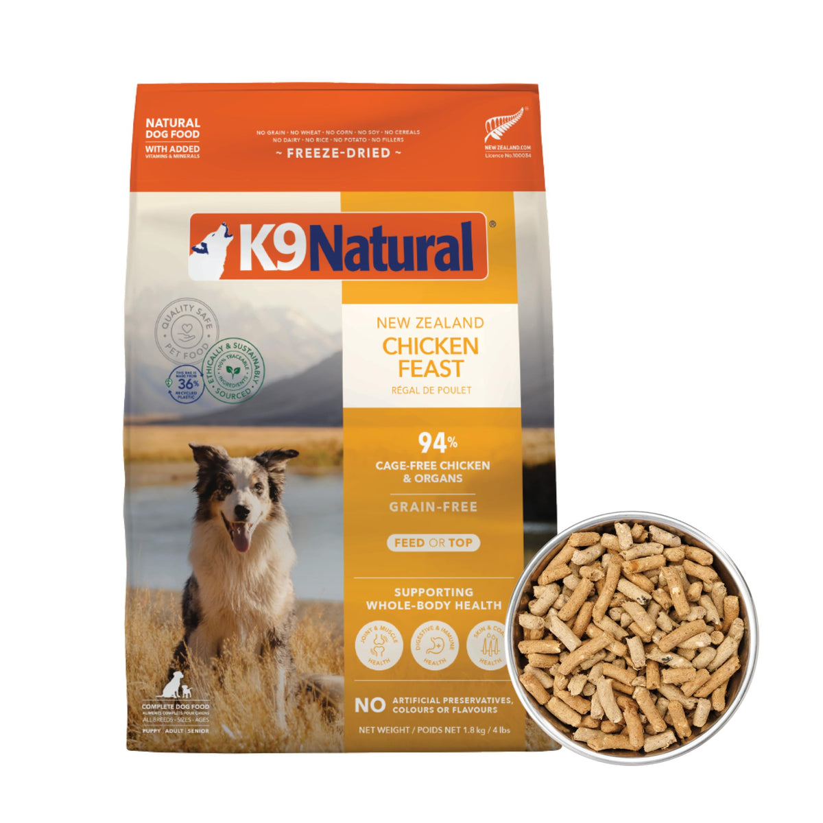 K9 Natural: comida para perro sin granos con pollo, apta para estómagos sensibles