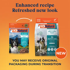 Envase sin granos de K9 Natural 17-6 oz, opción saludable para perros.