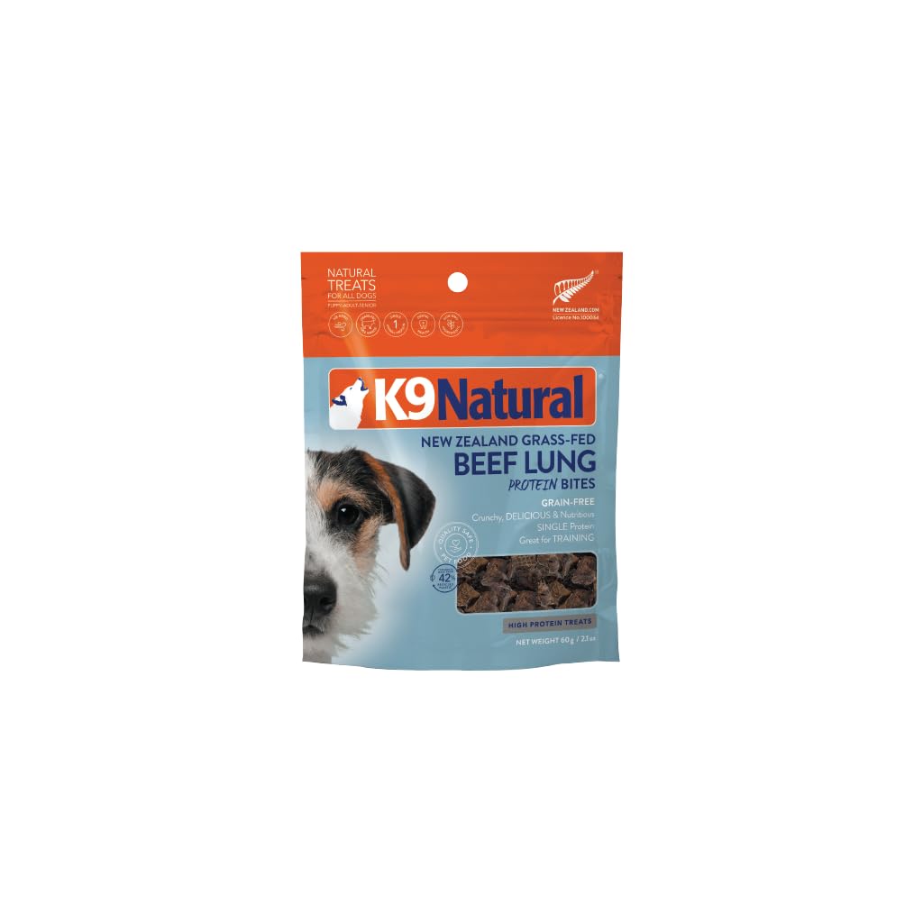 K9 Natural pulmón de res seco, bolsa reutilizable para recompensas de entrenamiento