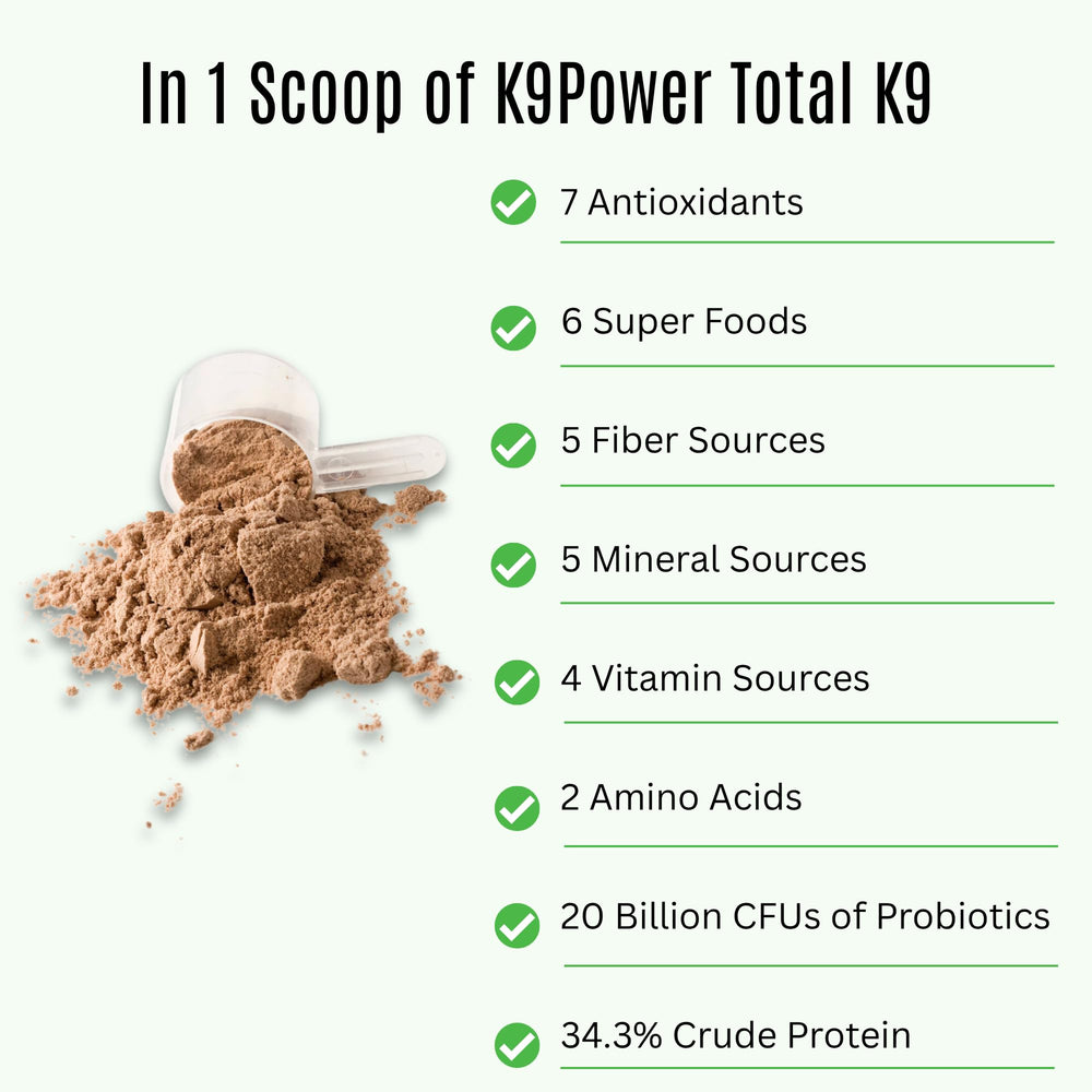 K9 Power Total K9: polvo corazón-cerebro para vitalidad y función cognitiva.