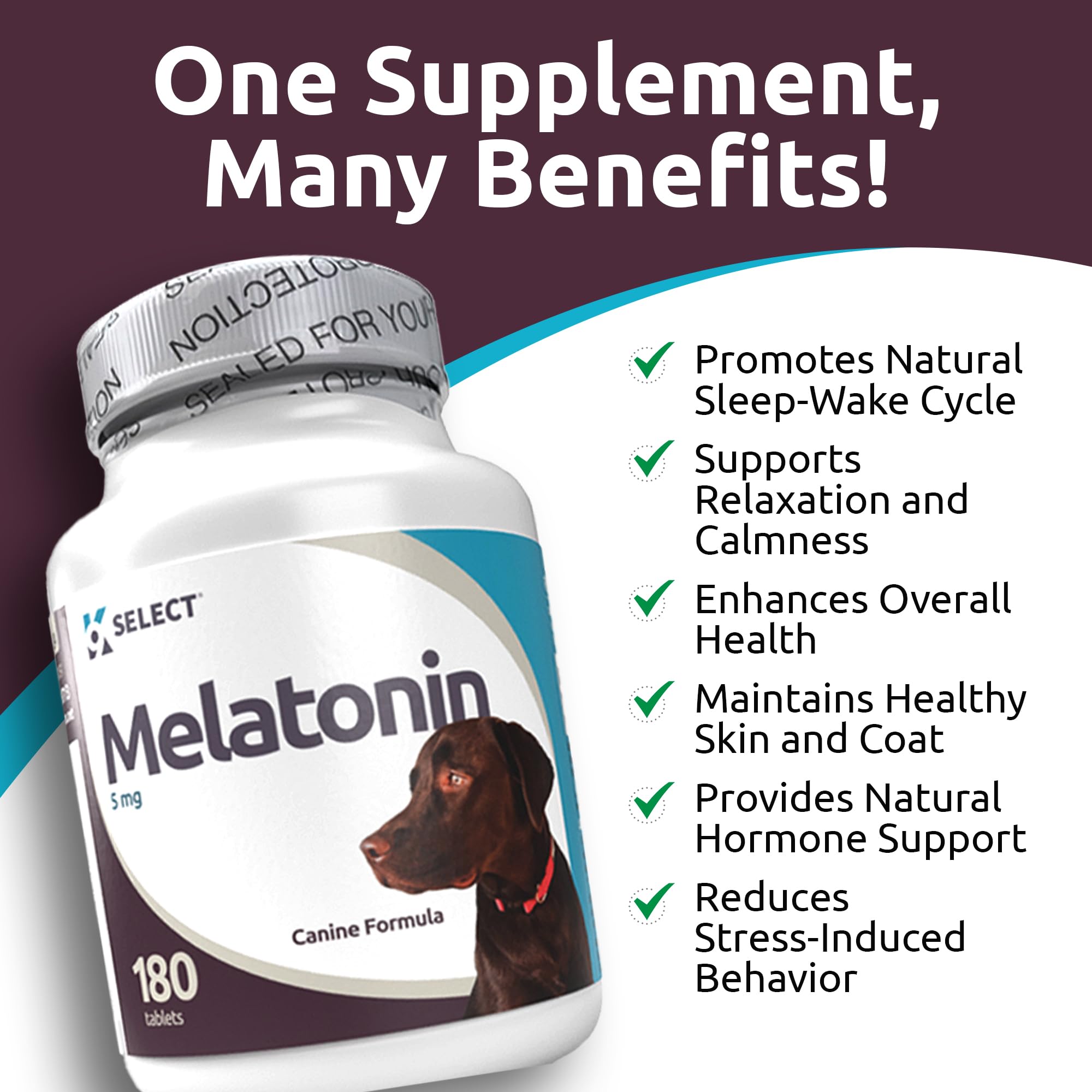 Sabor natural de las tabletas de melatonina para perros, fácil de comer