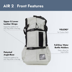 K9 Sport Sack Air 2 con cierre y correa para transporte público seguro.