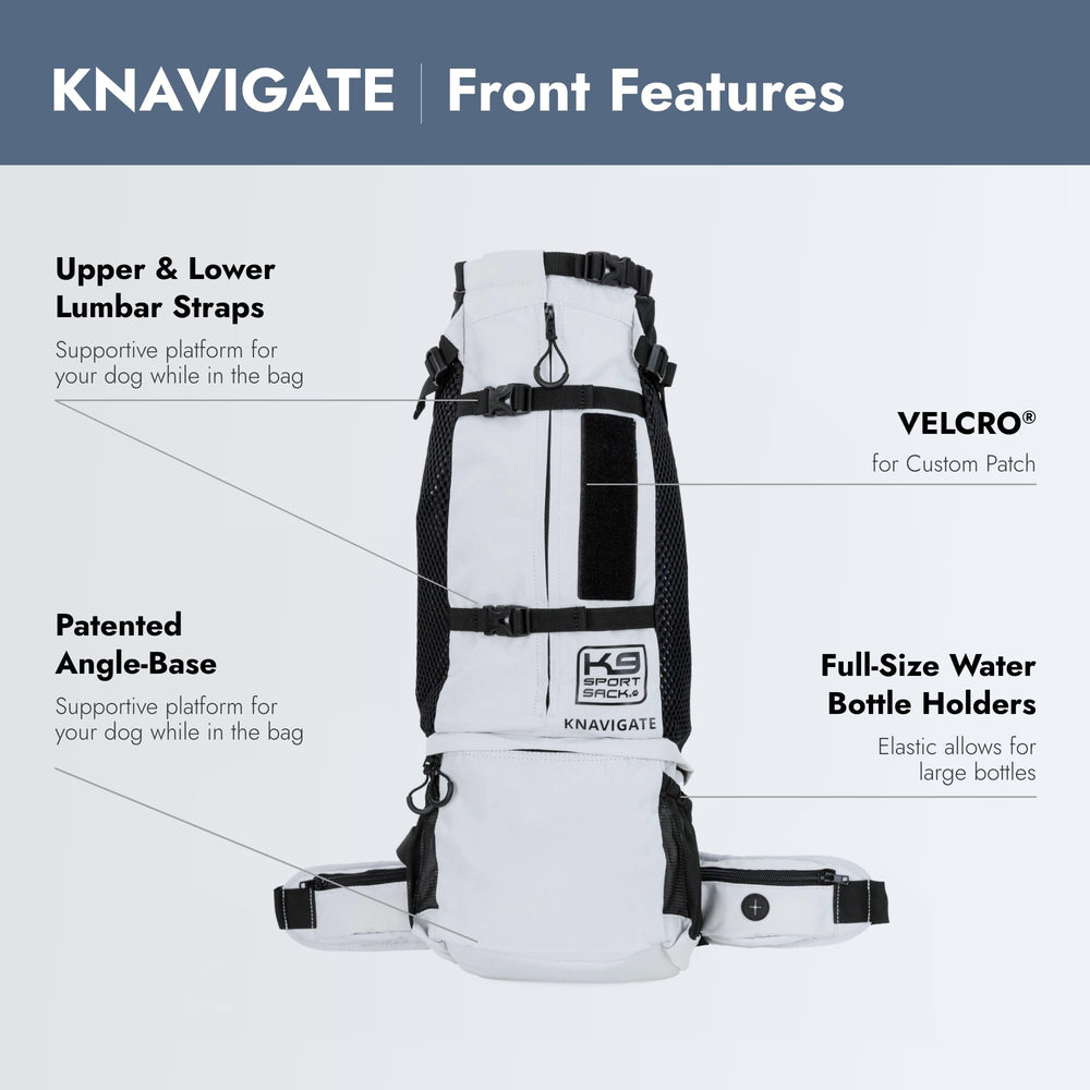 K9 Sport Sack Knavigate bolsillo con cremallera para guardar llaves o snacks.