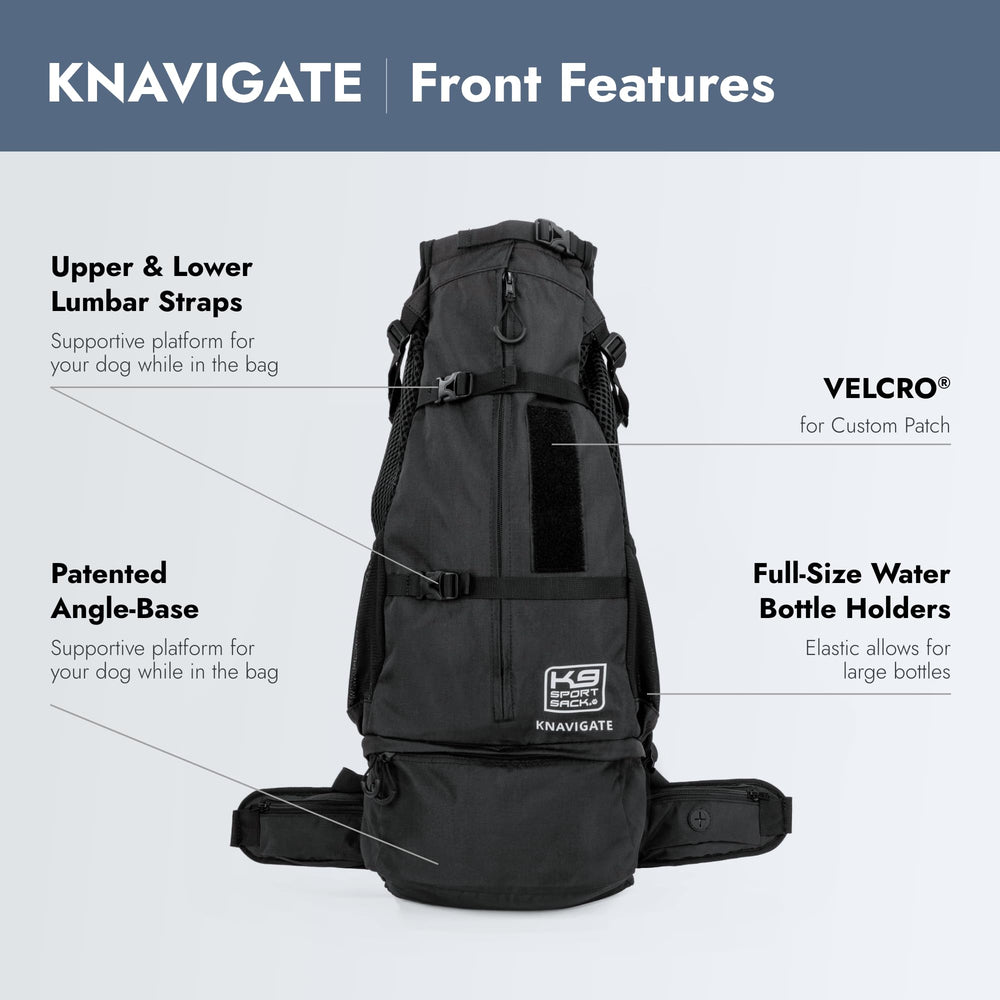 K9 Sport Sack Knavigate, correas ajustables, facilita un ajuste cómodo para ti y tu perro.