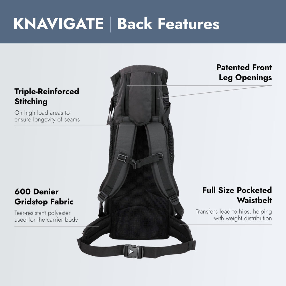K9 Sport Sack Knavigate de talla extra grande, cinturón de cadera acolchado, mejora la comodidad del usuario.