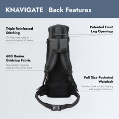 K9 Sport Sack Knavigate, ventilación de malla, enfriamiento natural durante caminatas.