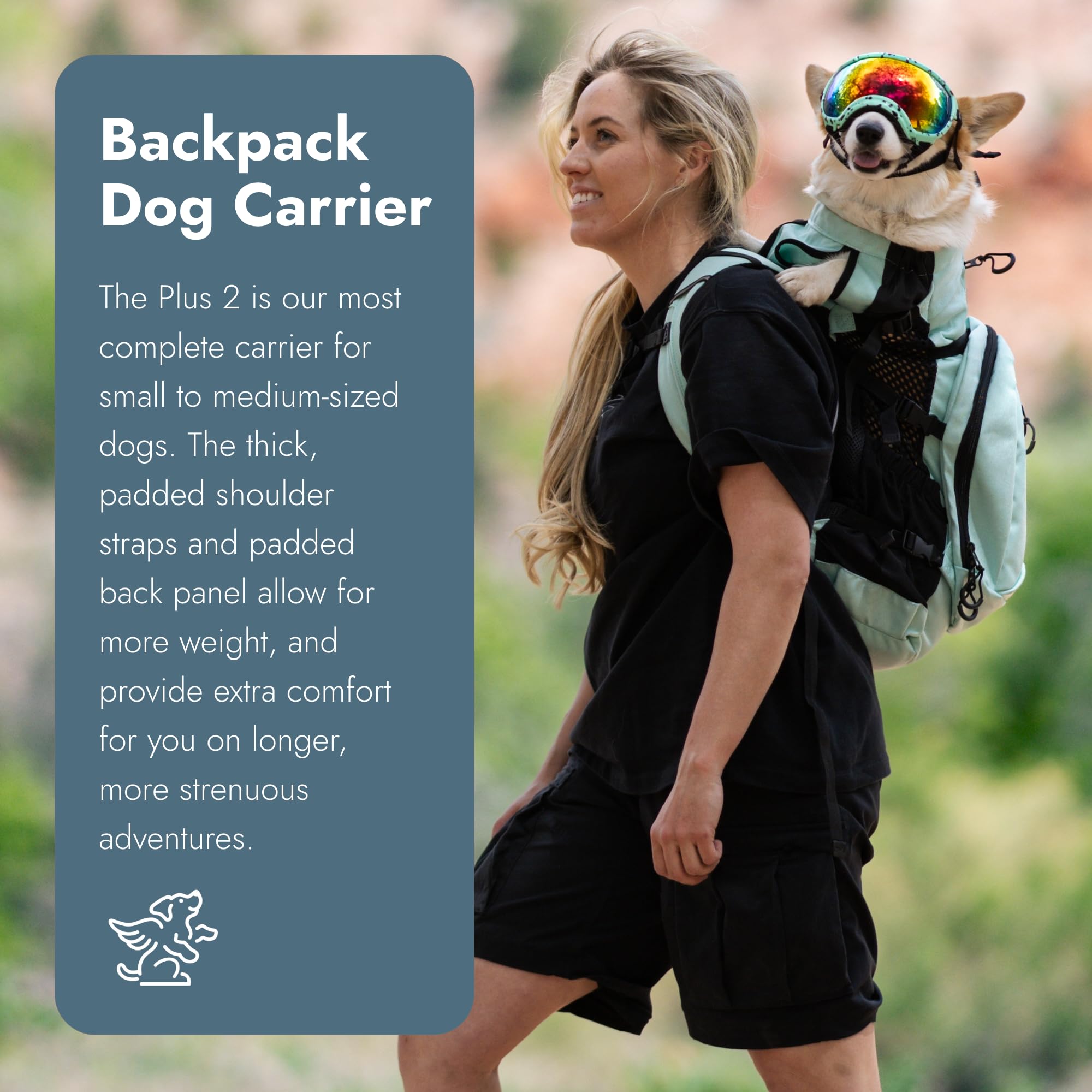 K9 Sport Sack Plus 2, correas gruesas acolchadas para mayor comodidad en paseos