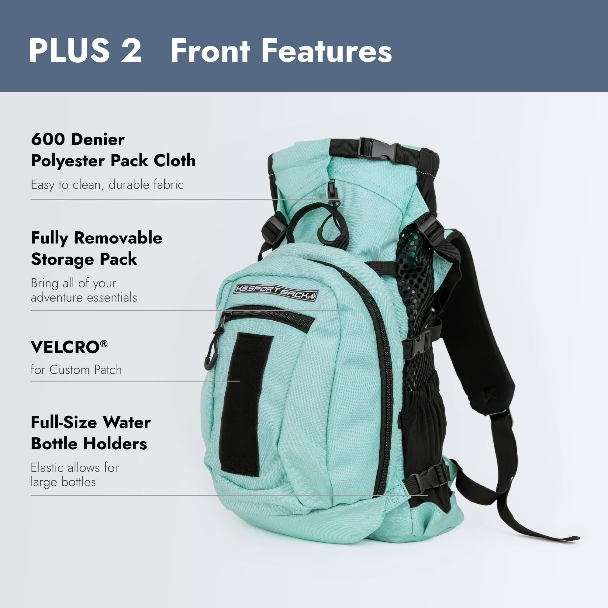 K9 Sport Sack Plus 2, bolsillo de almacenamiento removible para organización