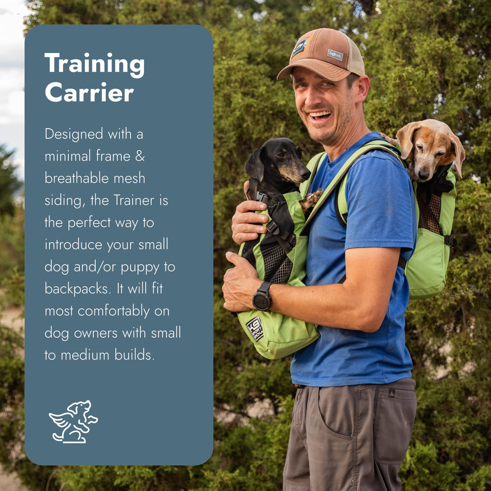 K9 Sport Sack Trainer, malla ventilada, mantiene al perro fresco durante paseos cortos.