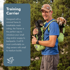 K9 Sport Sack Trainer Pequeno, azul puerto, vista posterior con seguridad.